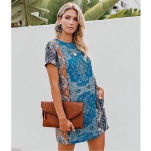 Vici Printed Mini Shift Dress
